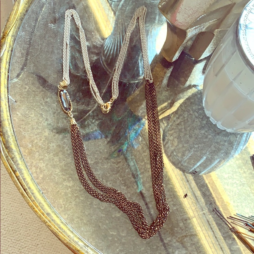 Black/white/Gold toned Necklace